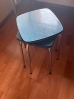 Vintage Formica Krukjes Set blauw, Huis en Inrichting, Ophalen, Gebruikt, Twee, Blauw