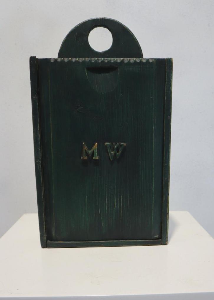 Antiek beschilderd houten schooltasje, Antiek en Kunst, Antiek | Woonaccessoires, Ophalen of Verzenden