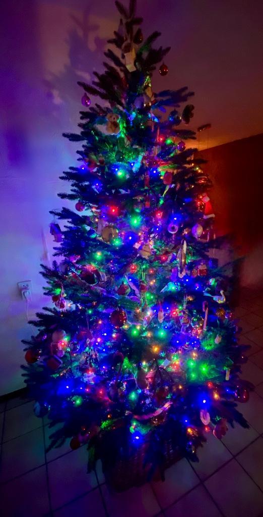 Kerstboom forest natural blauw H230, Diversen, Kerst, Gebruikt, Ophalen