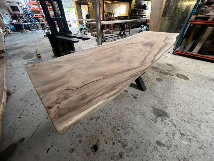 Boomstamtafel 300 x 90 x 8cm (40), Huis en Inrichting, Tafels | Eettafels, Zo goed als nieuw, 50 tot 100 cm, 200 cm of meer, Vijf personen of meer