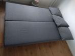 Grijze slaapbank met opbergruimte. 130*190 cm., Ophalen, Tweepersoons, Zo goed als nieuw, 140 cm