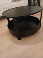 Zwarte ronde salontafel, Ophalen, Gebruikt, 50 tot 100 cm, Rond