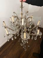 Antieke kroonluchters, 12-arm en 9-arm, Ophalen, Gebruikt, Glas