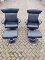 Twee Stressless Jazz relax fauteuils en bijbehorende hockers, Huis en Inrichting, Fauteuils, Ophalen, Zo goed als nieuw, 75 tot 100 cm
