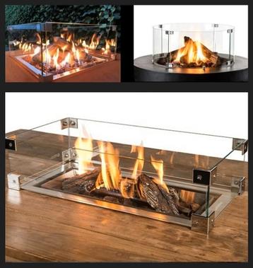 Inbouwbrander RVS compleet met glazen ombouw en afdekplaat  beschikbaar voor biedingen