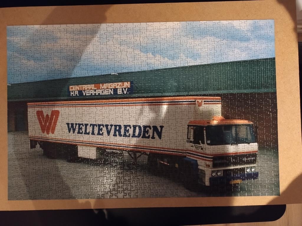 Puzzel Daf trekker en oplegger., Ophalen of Verzenden, Trein, Overige typen