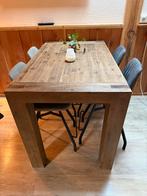 Houten Eettafel met Stoelen, Ophalen, Gebruikt, 100 tot 150 cm, 150 tot 200 cm