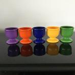 Vintage eierdopjes – kleurrijke set van 5 – EMSA W-Germany, Ophalen of Verzenden, Huis en Inrichting