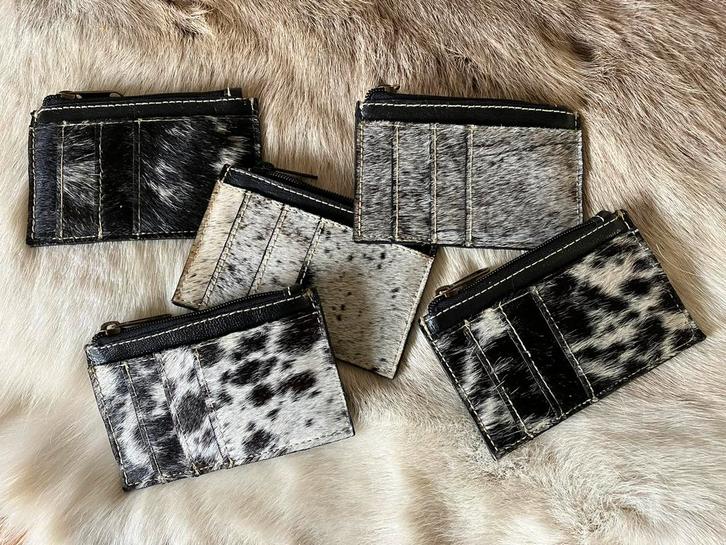 Koeienhuid portemonnees, Sieraden, Tassen en Uiterlijk, Portemonnees, Nieuw, Overige merken, Overige kleuren, Leer, Met knipsluiting