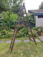 oude houten ladder 2x10, Doe-het-zelf en Verbouw, Ladders en Trappen, Ophalen, Gebruikt, Ladder, Opvouwbaar of Inschuifbaar