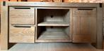 Dressoir / TV Meubel Hout Eiken Grey Wash - 136cm, Ophalen, Gebruikt, 100 tot 150 cm, Eikenhout
