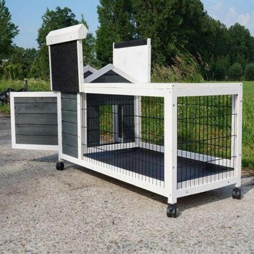 Flamingo Honey Rustic - Konijnenhok - Grijs/Wit, Dieren en Toebehoren, Knaagdieren en Konijnen | Hokken en Kooien, Nieuw, Hok
