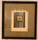 Schilderij met buddha 27,5x30 cm, Ophalen of Verzenden, Zo goed als nieuw, Schilderij, Minder dan 50 cm