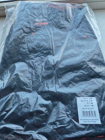 Men working trousers short black neon orange maat 54 beschikbaar voor biedingen
