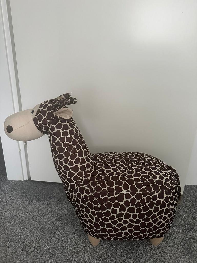 Giraffe krukje/puf, Ophalen, Zo goed als nieuw, Hout