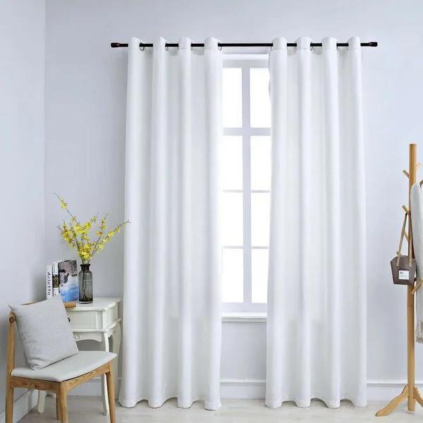 Gordijnen verduisterend met ringen 2 st 140x225 cm €50, Huis en Inrichting, Stoffering | Gordijnen en Lamellen, Nieuw, 200 cm of meer