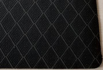 Zwarte deurmat; antislip, mooi vierkant patroon 80x50cm