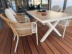 Luxe 4-persoons tuinset latte met keramische tafel, Tuin en Terras, Tuinsets en Loungesets, Ophalen, Eettafel, Nieuw, Tuinset