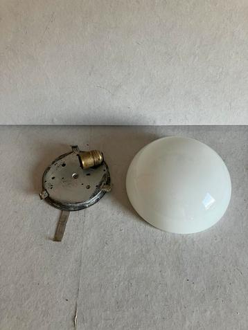 Gispen vintage plafonlamp of plafonnière met opaline glas beschikbaar voor biedingen