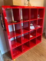 Ikea hoogglans rode vakkenkast, Huis en Inrichting, Kasten | Wandmeubels, Ophalen, Met plank(en), Gebruikt, 100 tot 150 cm