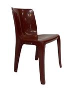 Vintage Space Age Stoel Stapelbaar Jaren 80 Maroon Design, Space Age, Space Age, Kunststof, Gebruikt