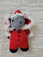 Gehaakte kerstknufffel muis kerstman 15 cm kerstdecoratie, Hobby en Vrije tijd, Breien en Haken, Ophalen of Verzenden, Zo goed als nieuw
