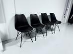 4 stuks - Zwarte Design Stoelen KLARUP Eetkamerstoelen ZGAN, Huis en Inrichting, Ophalen, Kunststof, Zwart, Zo goed als nieuw