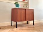 Vintage kastje schuif deur teak jout jaren 50/60/70, Ophalen, Minder dan 150 cm, 25 tot 50 cm, Gebruikt