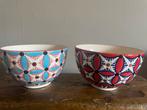 2 polspotten schaaltjes hand beschilderd, Ophalen of Verzenden