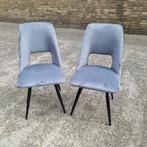 2 Nette eetkamerstoelen stof met zwarte draai poten, Twee, Zwart, Nieuw, Ophalen of Verzenden