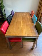 Montèl eetkamerstoelen, Huis en Inrichting, Stoelen, Ophalen, Gebruikt, Leer, Vijf, Zes of meer stoelen