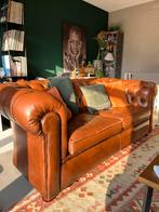 Chesterfield 2,5 Zits (cognac) bruin, Huis en Inrichting, Rechte bank, Gebruikt, Leer, 75 tot 100 cm