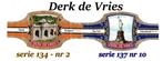 2 sigarenbandjes derk de vries serie137 - 10 + serie 134 -, Verzamelen, Ophalen of Verzenden, Zo goed als nieuw, Sigarenbandjes