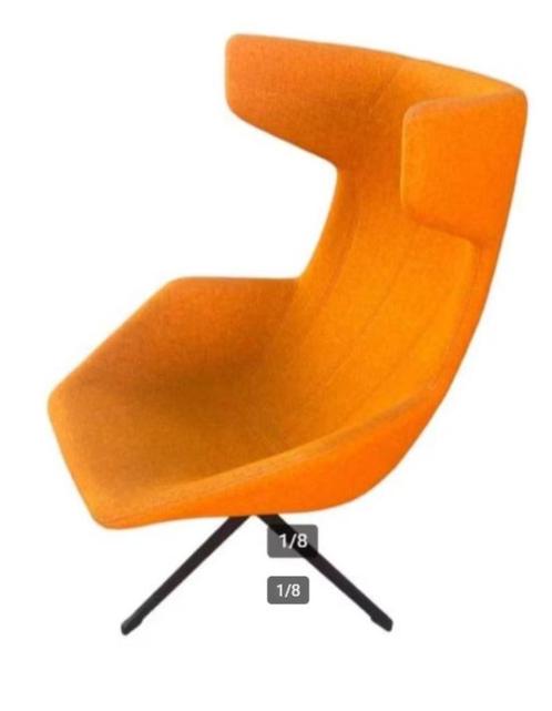 MOROSO TAKE A LINE FOR A WALK FAUTEUIL ORANGE, Huis en Inrichting, Fauteuils, Gebruikt, Metaal, Stof, 50 tot 75 cm, 75 tot 100 cm