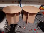 Ronde bijzettafels van spaanplaat 2 stuks, 45 tot 60 cm, Minder dan 55 cm, Rond, Ophalen of Verzenden