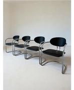 Effezeta Vintage 80's stoelen., Huis en Inrichting, Stoelen, Ophalen, Gebruikt, Zwart, Vier