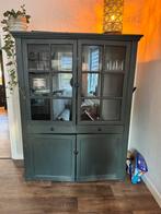 Teakhouten buffetkast met glazen deuren, Ophalen, Gebruikt, 100 tot 150 cm, Teakhout