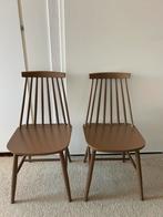 Vintage Houten Eetkamerstoelen - Set van 2, Ophalen, Gebruikt, Twee, Bruin