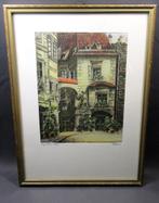 ets op zijde - Hans Leisch (1914-2002) - Gesigneerd, Antiek en Kunst, Kunst | Schilderijen | Klassiek, Ophalen of Verzenden