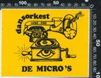 Sticker: Dansorkest De Micros, Verzamelen, Ophalen of Verzenden