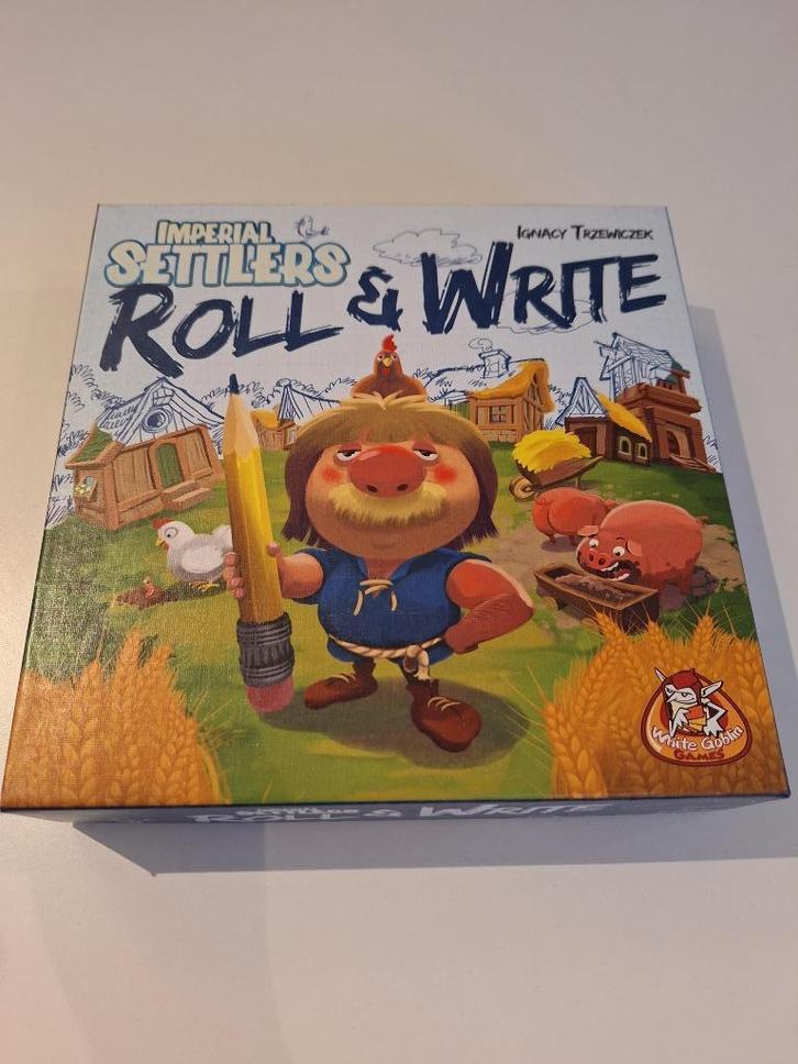White Goblin, Settlers-Roll & Write, Hobby en Vrije tijd, Gezelschapsspellen | Overige, Zo goed als nieuw, Een of twee spelers
