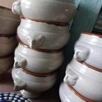 Stoere stevige Franse brocante soepkommen met leeuwenoren, Ophalen of Verzenden