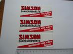 sticker oud SIMSON fiets banden reparatie retro 3 x plastic, Verzamelen, Verzenden, Zo goed als nieuw