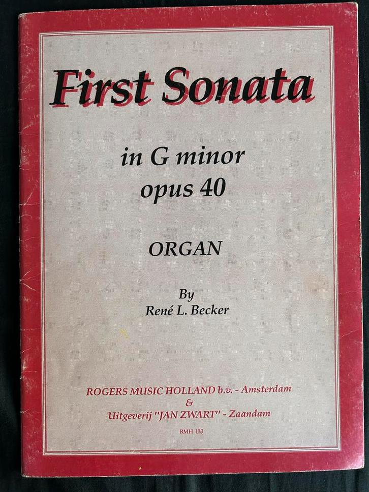 Becker - Sonata in G minor, Op. 40 (Orgel), Muziek en Instrumenten, Bladmuziek, Gebruikt, Artiest of Componist, Klassiek, Orgel