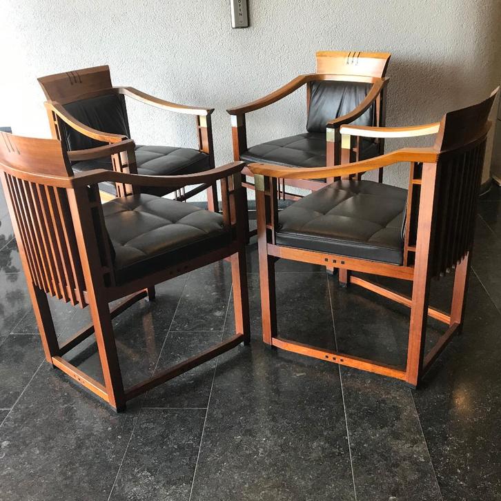 4 Schuitema Suzan Art Deco stoelen stoel design leer bruin, Huis en Inrichting, Stoelen, Gebruikt, Eén, Leer, Bruin, Ophalen
