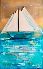 ‘Golden sailing’, uniek 50x 70 cm, Ophalen of Verzenden