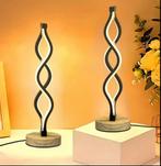 2 stks Elegant Spiral LED Bureau Lampen met Houten Basis, Ophalen, Nieuw, Minder dan 50 cm