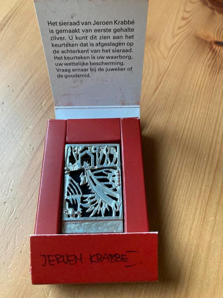 Sieraad Jeroen Krabbé, Sieraden, Tassen en Uiterlijk, Antieke sieraden, Broche, Zilver, Ophalen of Verzenden