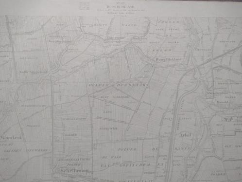 527 Hoog Blokland Hoornaar Spijk Arkel Plattegrond 1914, Antiek en Kunst, Kunst | Litho's en Zeefdrukken, Ophalen of Verzenden