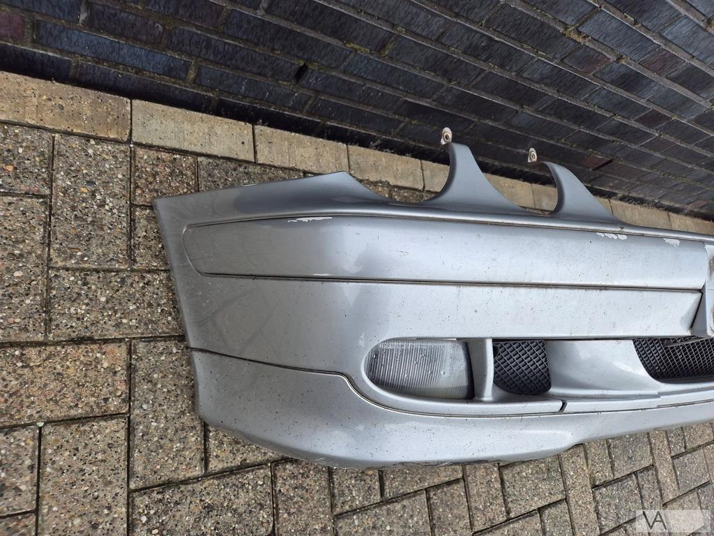 Mercedes CLK W208 1997 - 2003 voorbumper zilver facelift, Gebruikt, -, Voor, Ophalen of Verzenden